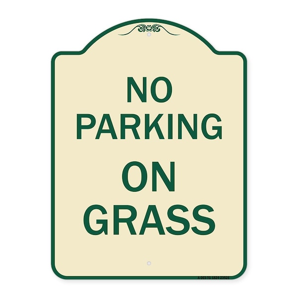 Designer Series Sign-On Grass, Tan & Green Heavy-Gauge Aluminum Sign, 24" x 18", TG-1824-23526